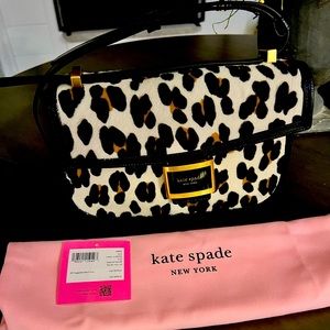 Authentic Kate Spade, NWT (tagged not attached) Katy Leopard calf hair crossbody